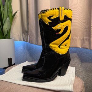 Jeffrey Campbell Women's Killer Cobra Synthetic Wester Boots Snip Toe Size 7